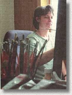 Picture of Judy Schrader at her easel